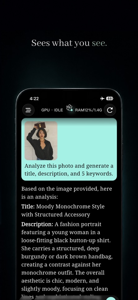microAI photo tagger on device.